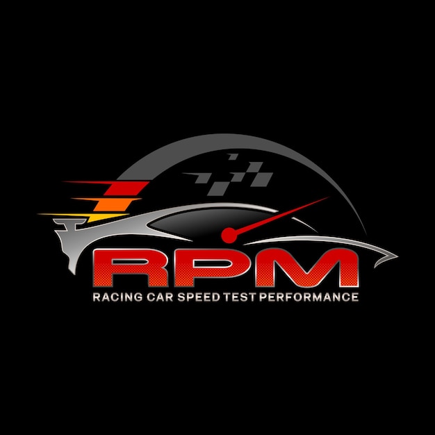 diseño de logotipo de rpm de velocidad para automoción Vector Premium