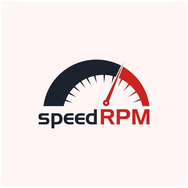 Diseño de logotipo de RPM de velocidad