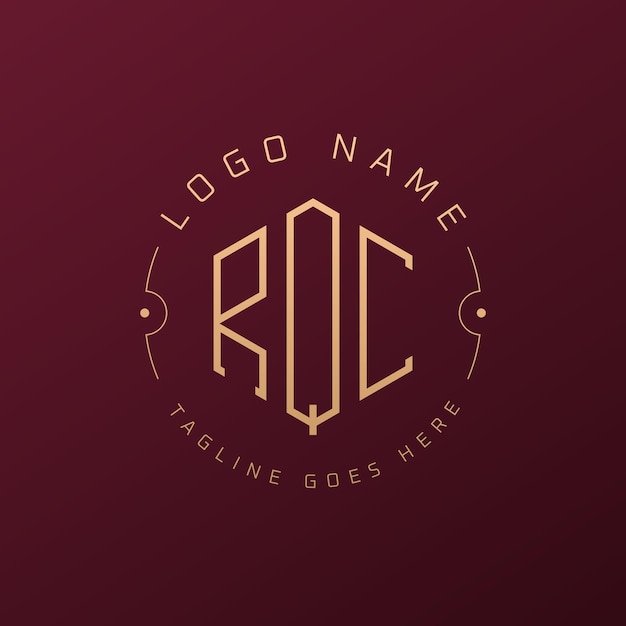 Diseño de logotipo de RQC de lujo Letra elegante RQC monograma logotipo minimalista polígono plantilla de diseño de logotipo RQC