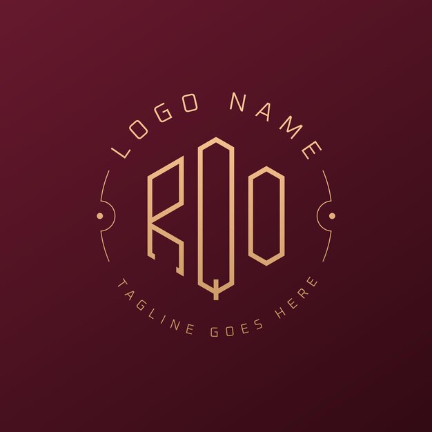 Diseño de logotipo de RQO de lujo Letra elegante RQO Monograma Logotipo minimalista Poligono plantilla de diseño de logotipo RQO