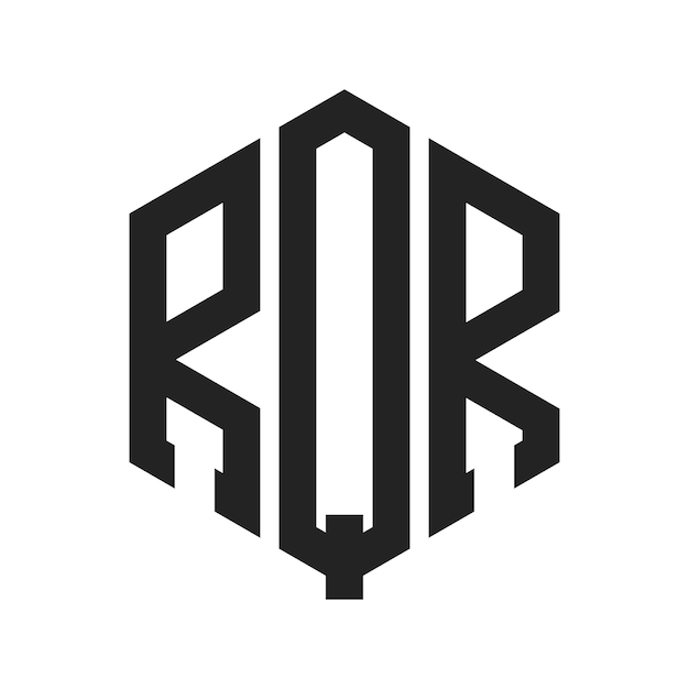 Diseño del logotipo de RQR Letra inicial RQR Monograma Logotipo con forma de hexágono