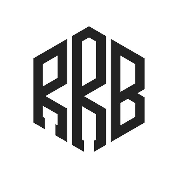 Diseño del logotipo de RRB Letra inicial RRB Monograma Logotipo con forma de hexágono