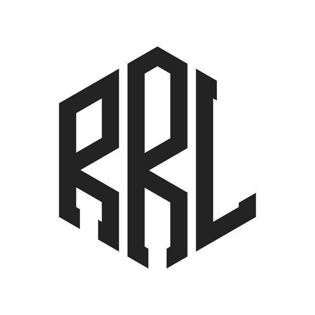 Diseño del logotipo de RRL Letra inicial RRL Monograma Logotipo con forma de hexágono