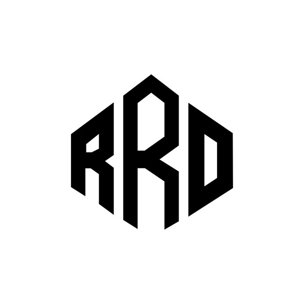 Diseño del logotipo de la RRO con letras en forma de polígono RRO diseño del logotipo en forma de póligono y cubo RRO hexágono modelo de logotipo vectorial colores blanco y negro RRO monograma negocio y logotipo inmobiliario