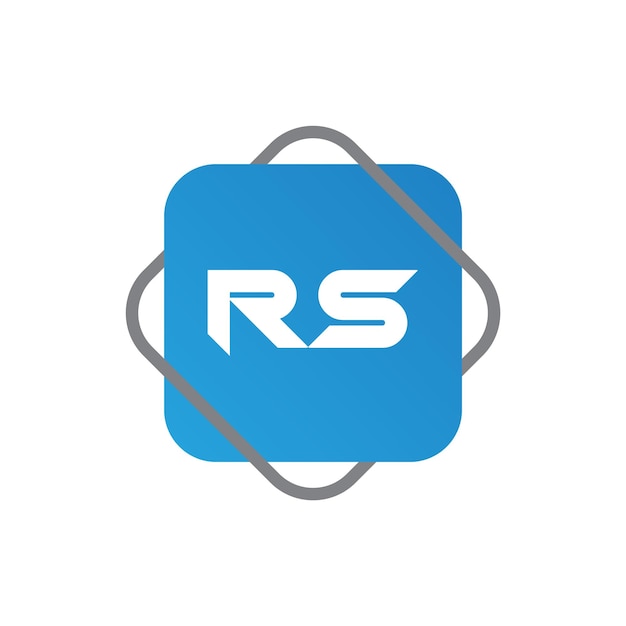 Diseño del logotipo RS logotipo SR logotipo icono vectorial cuadrado azul con las letras r y r en él