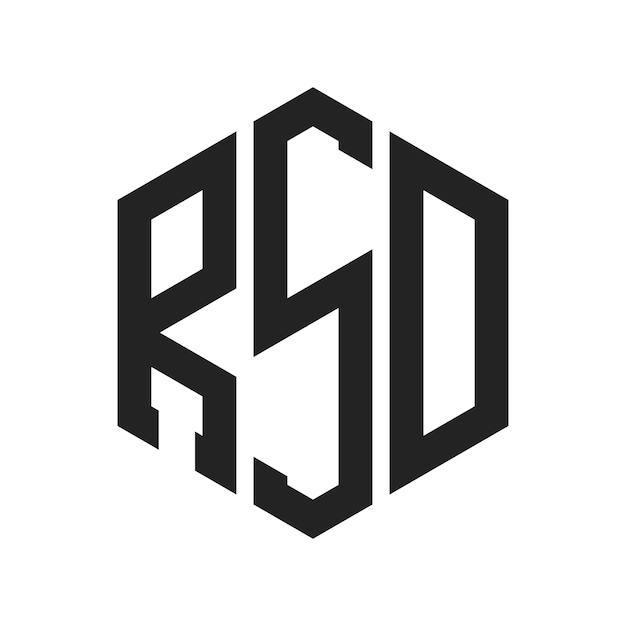 Diseño del logotipo RSD Letra inicial RSD Monograma Logotipo con forma de hexágono