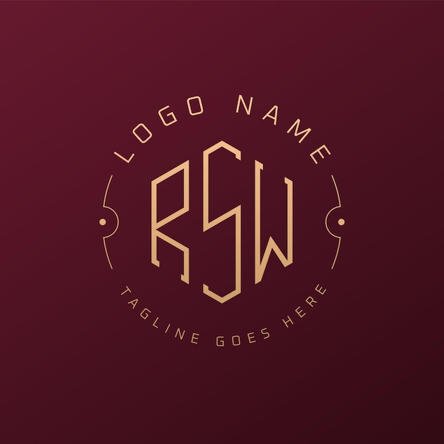 Diseño de logotipo de RSW de lujo Letra elegante RSW Monograma Logotipo minimalista Poligono plantilla de diseño de logotipo RSW