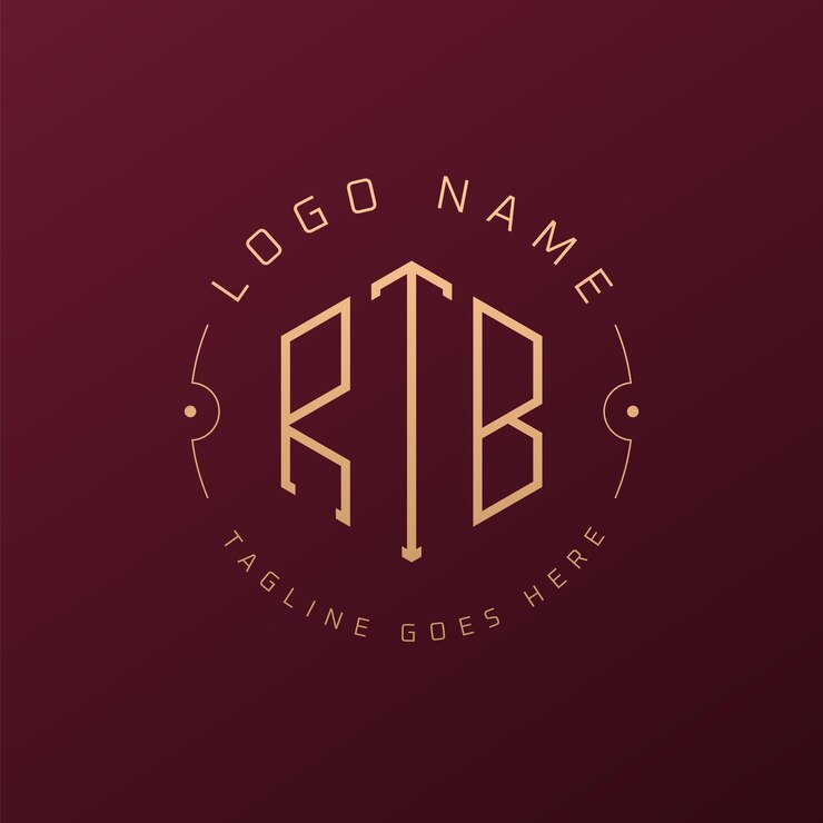 Vector diseño de logotipo de rtb de lujo letra elegante rtb monograma logotipo minimalista poligono plantilla de diseño de logotipo rtb