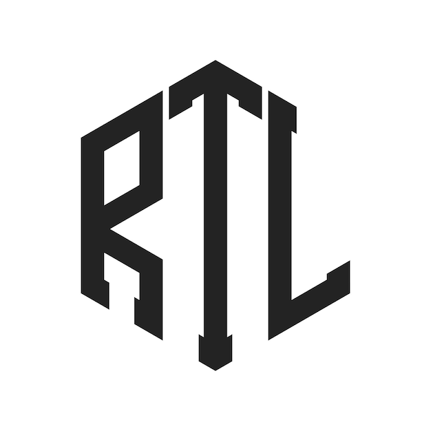 Diseño del logotipo RTL Letra inicial RTL Monograma Logotipo con forma de hexágono