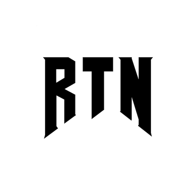 Diseño del logotipo de RTN para la empresa de tecnología Diseño del Logotipo RTN Combinación de colores blanco y negro Diseño de logotipo RTN Vector RTN Diseño del icono RTN Alfabeto RTN Tipografía del logotipo
