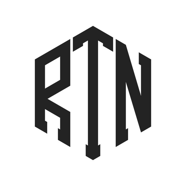 Diseño del logotipo de RTN Letra inicial Monograma de RTN Logotipo con forma de hexágono
