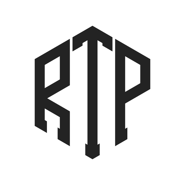 Diseño del logotipo de RTP Letra inicial RTP Monograma Logotipo con forma de hexágono