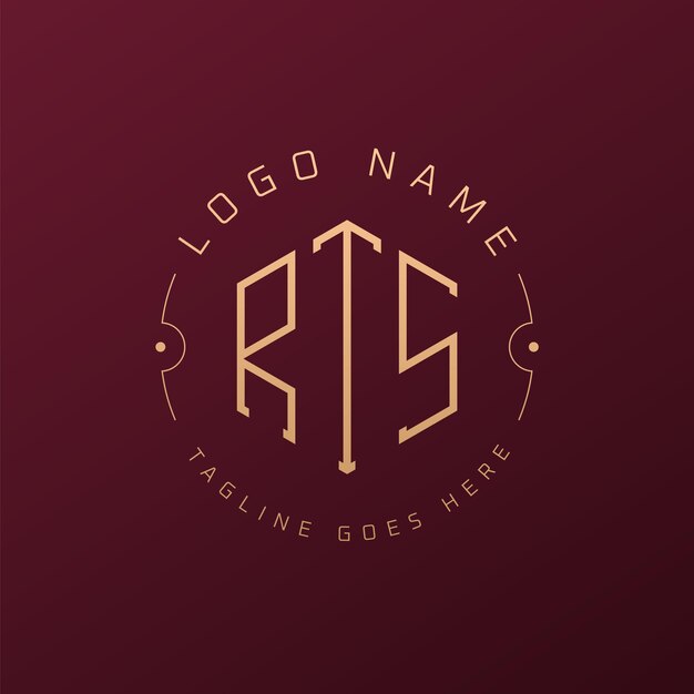 Diseño de logotipo de RTS de lujo Letra elegante RTS Monograma Logotipo minimalista Poligono RTS Template de diseño de logotipo