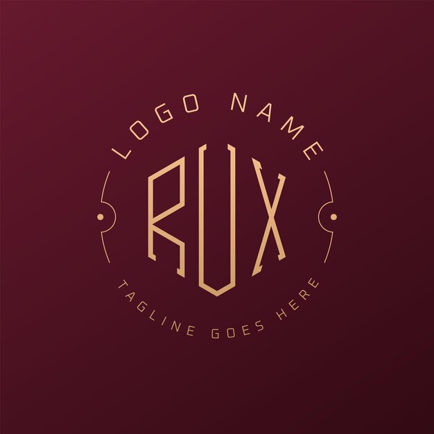 Diseño de logotipo RUX de lujo Letra elegante RUX Monograma Logotipo minimalista Poligono RUX Template de diseño de logotipo