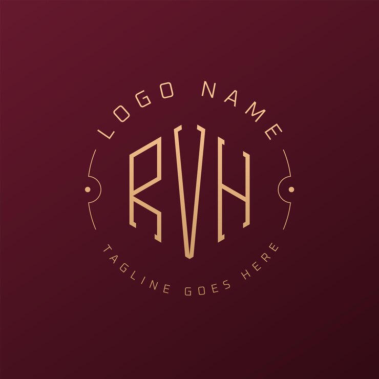 Vector diseño de logotipo de rvh de lujo letra elegante monograma de rvh logotipo minimalista poligono plantilla de diseño de logotipo rvh