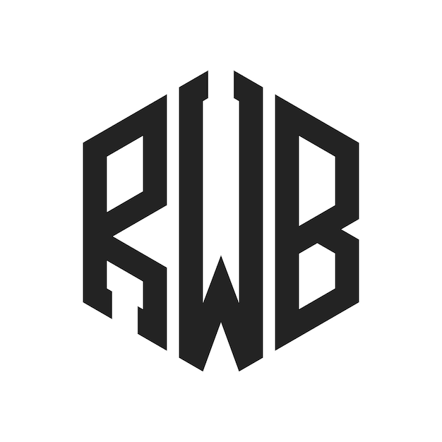 Diseño del logotipo RWB Letra inicial RWB Monograma Logotipo con forma de hexágono