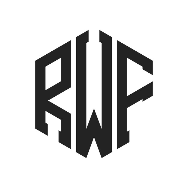 Diseño del logotipo de RWF Letra inicial RWF Monograma Logotipo con forma de hexágono