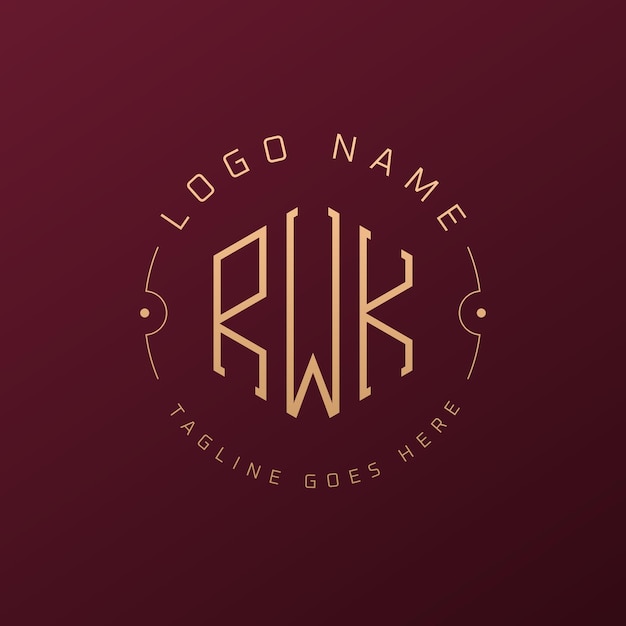 Diseño de logotipo de RWK de lujo Letra elegante RWK Monograma Logotipo minimalista Poligono RWK Template de diseño de logotipo
