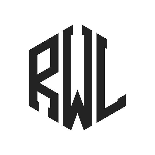 Diseño del logotipo de RWL Letra inicial RWL Monograma Logotipo con forma de hexágono