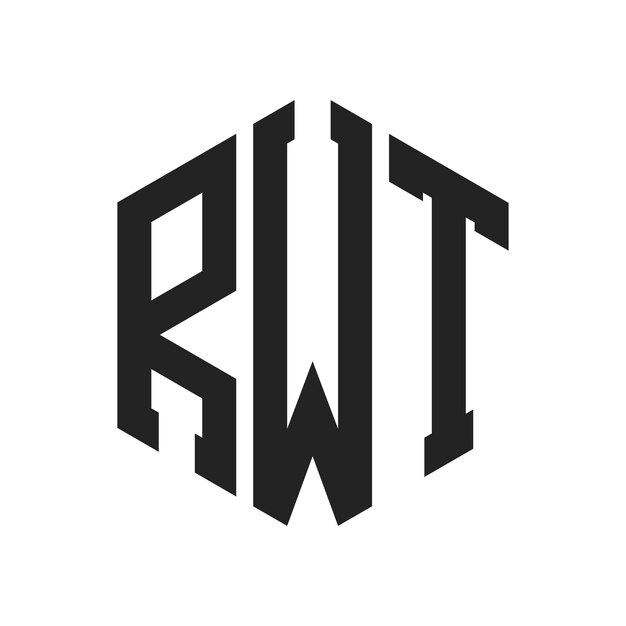 Diseño del logotipo de RWT Letra inicial RWT Monograma Logotipo con forma de hexágono
