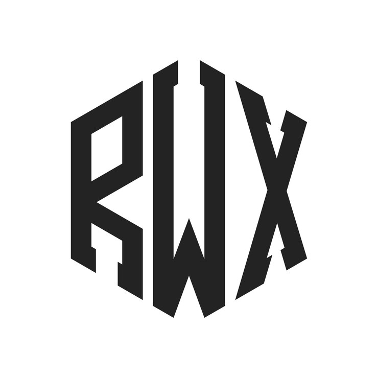 Vector diseño del logotipo rwx letra inicial rwx monograma logotipo con forma de hexágono