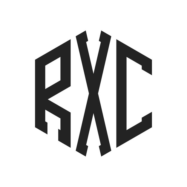 Diseño del logotipo de RXC Letra inicial RXC Monograma Logotipo con forma de hexágono