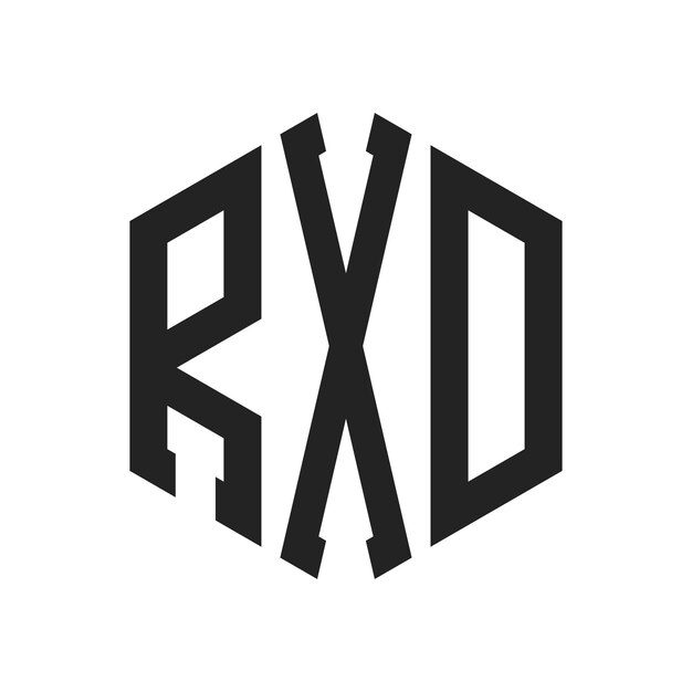 Diseño del logotipo RXD Letra inicial RXD Monograma Logotipo con forma de hexágono
