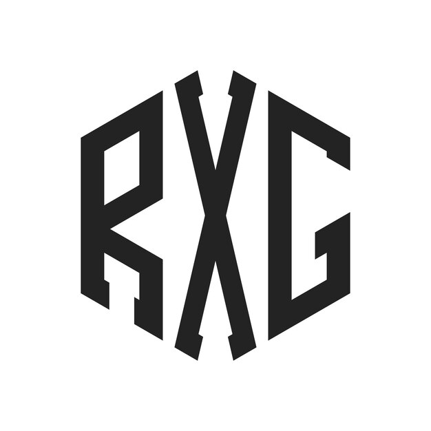 Diseño del logotipo de RXG Letra inicial RXG Monograma Logotipo con forma de hexágono