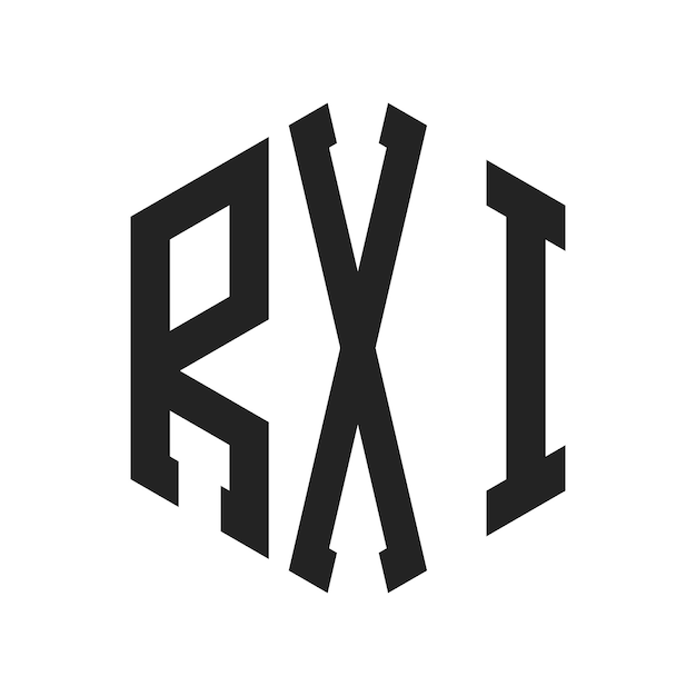 Diseño del logotipo de RXI Letra inicial RXI Monograma Logotipo con forma de hexágono