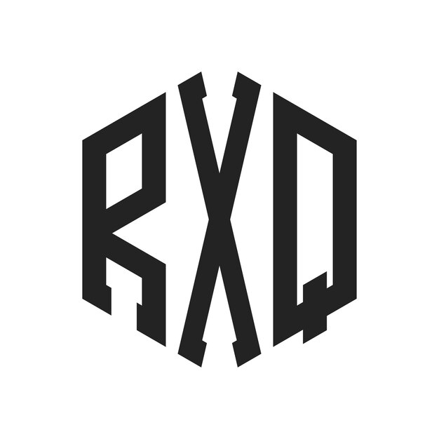 Diseño del logotipo de RXQ Letra inicial RXQ Monograma Logotipo con forma de hexágono