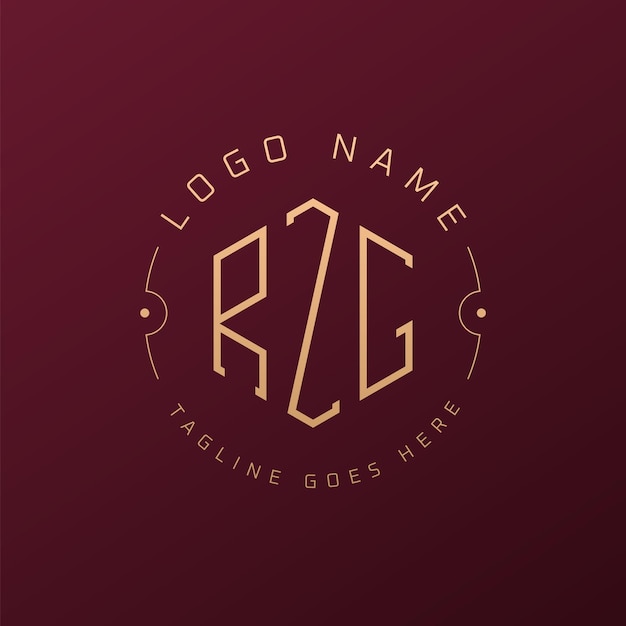 Diseño de logotipo RZG de lujo Letra elegante RZG Monograma Logotipo minimalista Poligono RZG Template de diseño de logotipo
