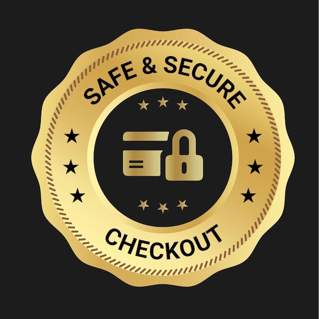 Vector diseño de logotipo safe secure checkout e insignia de confianza