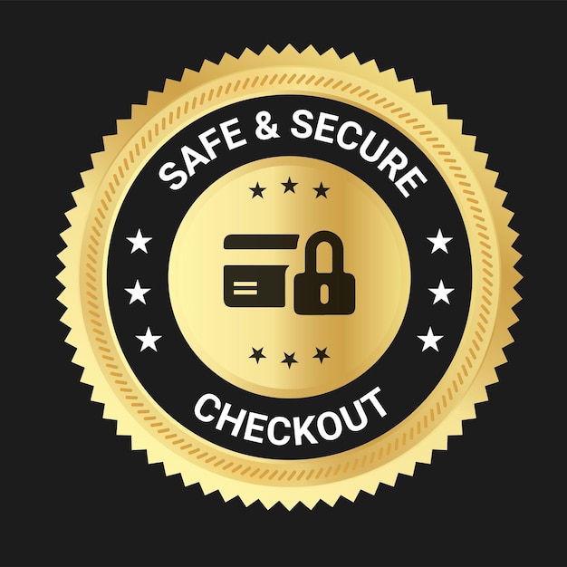 Diseño de logotipo Safe Secure Checkout e insignia de confianza