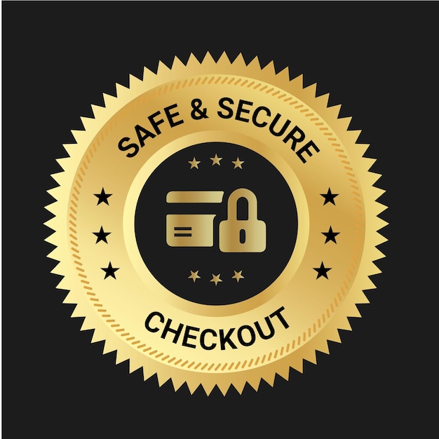 Diseño de logotipo safe secure checkout e insignia de confianza