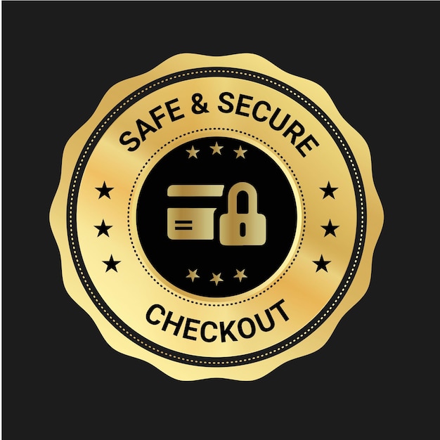 Diseño de logotipo safe secure checkout e insignia de confianza