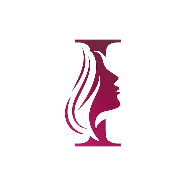 Diseño de logotipo de salón de belleza letra I