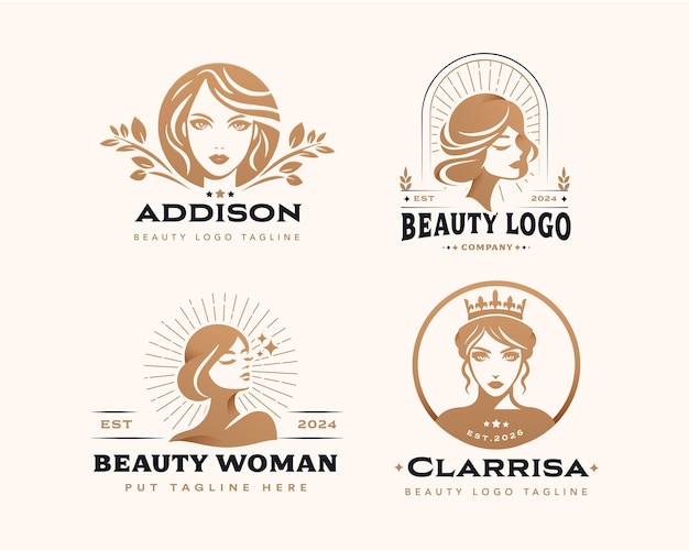 Vector diseño del logotipo del salón de belleza de mujeres vectorial para la empresa