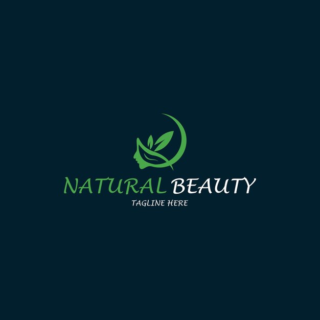 Diseño de logotipo de salón y spa de niña de belleza natural