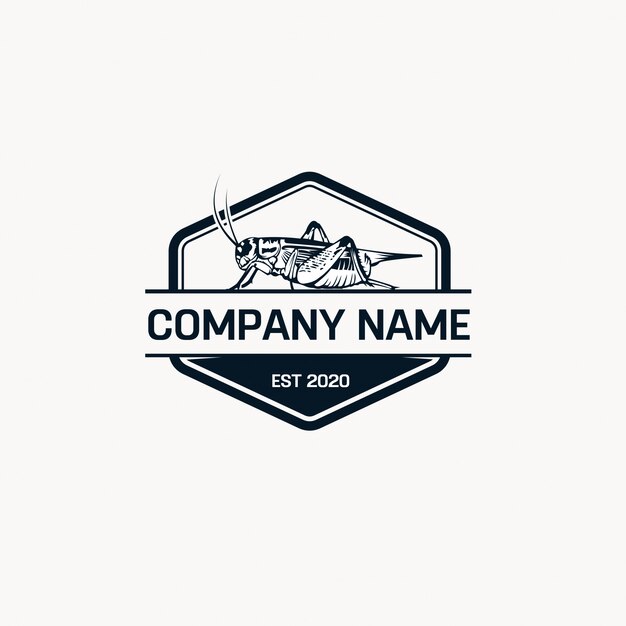 diseño de logotipo de saltamontes vintage