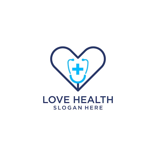 Vector diseño de logotipo de salud de amor