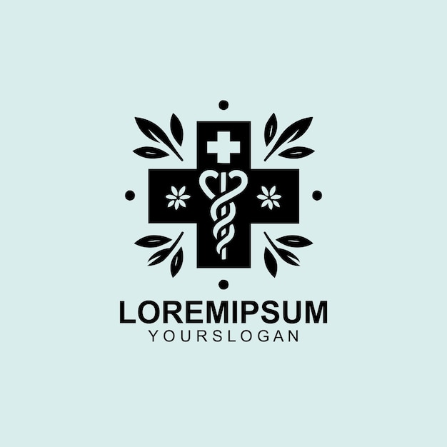 Diseño del logotipo de salud y bienestar para clínicas hospitalarias y farmacias herbalistas