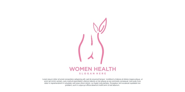 Diseño de logotipo de salud de mujer y concepto único de cuerpo delgado de mujer Vector Premium Parte 4