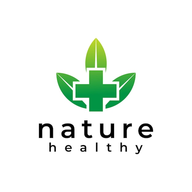diseño del logotipo de salud de la naturaleza de hoja verde