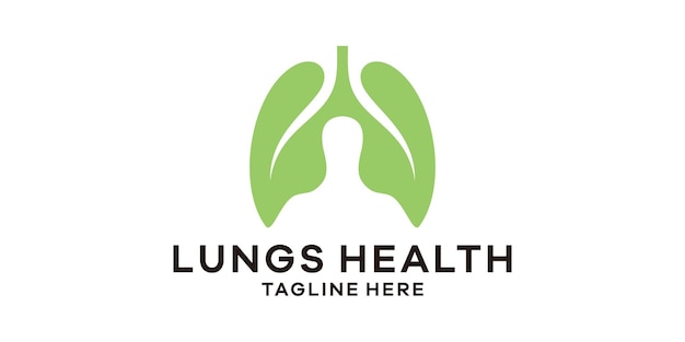 Vector diseño de logotipo salud pulmonar logotipo verde salud pulmonar diseño de diseño de logotipo creativo
