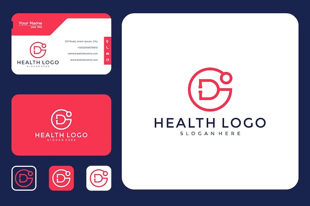 Diseño de logotipo de salud y tarjeta de visita