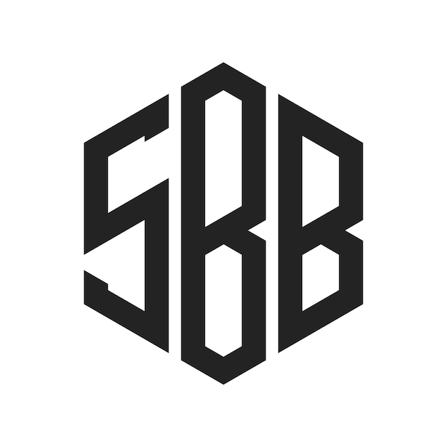 Diseño del logotipo SBB Letra inicial Logotipo SBB Monograma con forma de hexágono