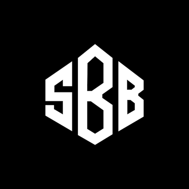 Diseño del logotipo de la SBB con letras en forma de polígono, polígono y cubo, diseño del logotipo en forma de hexágono, modelo de logotipo vectorial, colores blanco y negro, monograma de SBB, logotipo de negocios y bienes raíces.