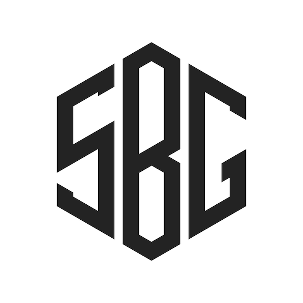 Diseño del logotipo SBG Letra inicial SBG Monograma Logotipo con forma de hexágono