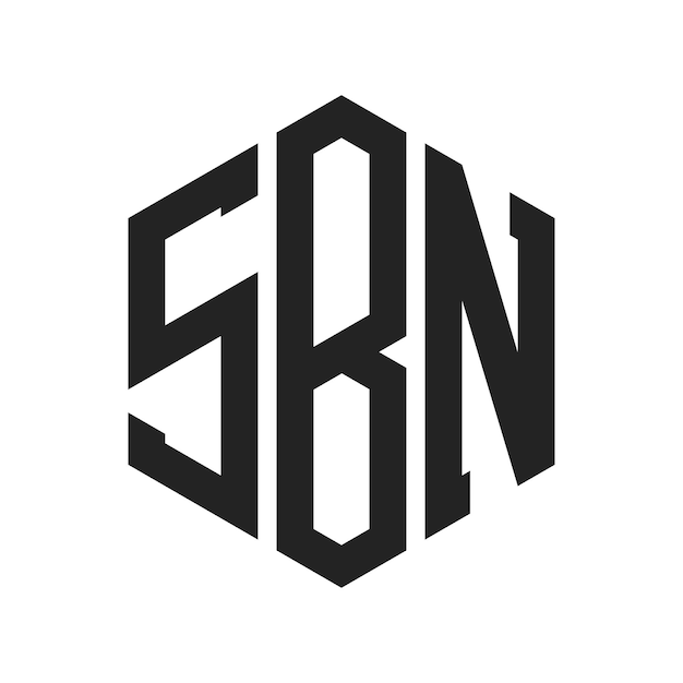 Diseño del logotipo SBN Letra inicial SBN Monograma Logotipo con forma de hexágono