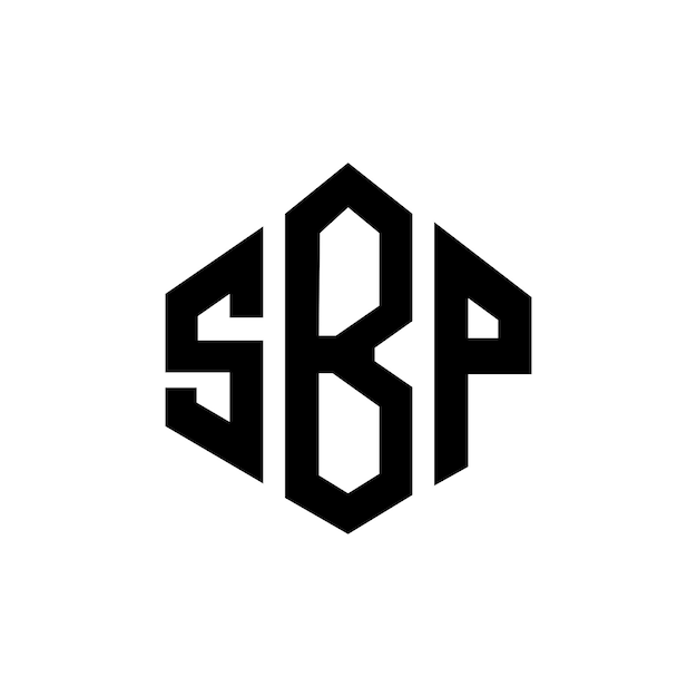 Diseño del logotipo de la SBP con letras en forma de polígono Diseño de logotipo de SBP en forma de póligono y cubo Diseño del modelo de logotipo vectorial hexágono de SBP Colores blanco y negro SBP Monograma de negocios y logotipo de bienes raíces